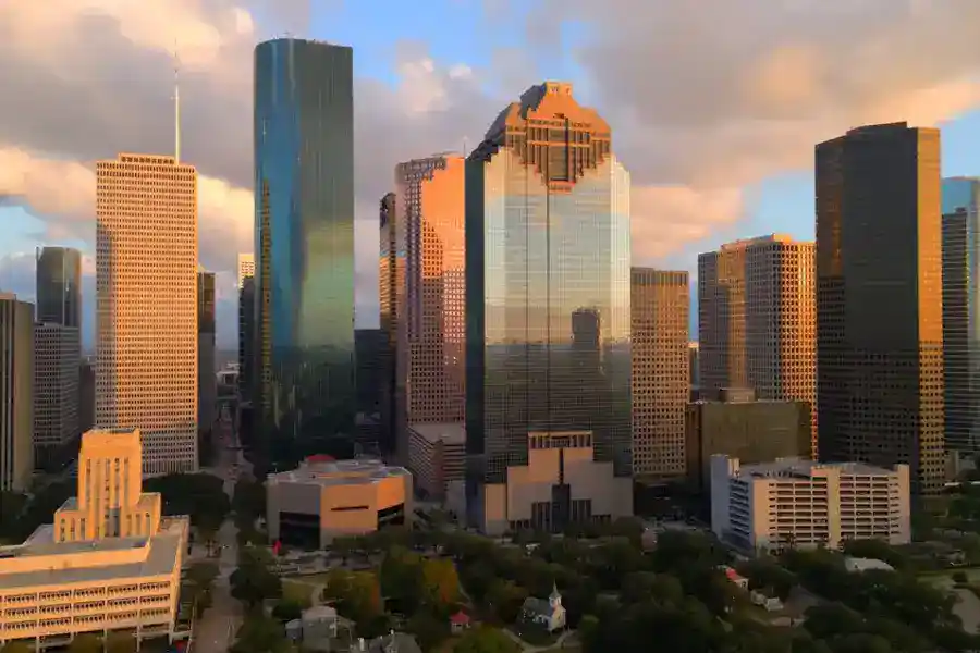 A Houston City Buildings during Sunset